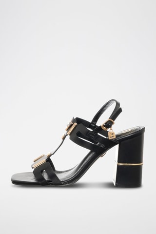 Sandalen met Hak Zwart en Goudkleurig