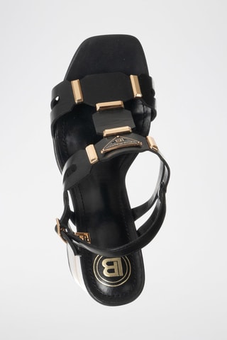Sandalen met Hak Zwart en Goudkleurig