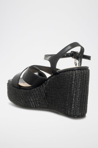 Sandalen met Sleehak - Zwart
