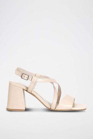 Leren Sandalen met Hak  Wit