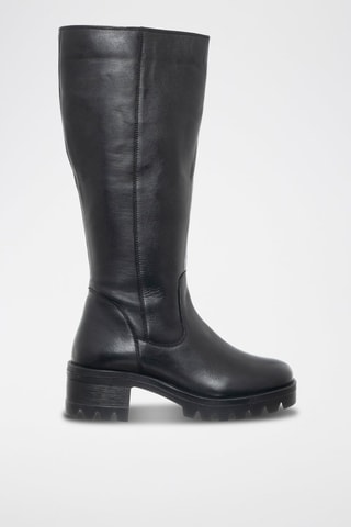 Botas em couro Preto