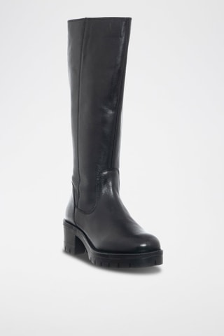 Botas em couro Preto