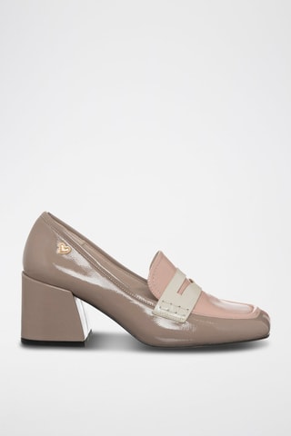 Mocassins à talons vernis - Taupe - Tua By Braccialini