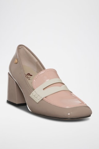 Mocassins à talons vernis - Taupe - Tua By Braccialini