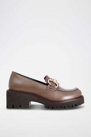 Mocassins en cuir - 
Taupe - Café Noir