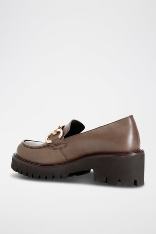 Mocassins en cuir - 
Taupe - Café Noir