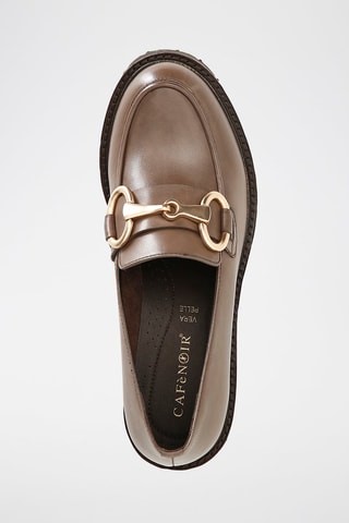 Mocassins en cuir - 
Taupe - Café Noir