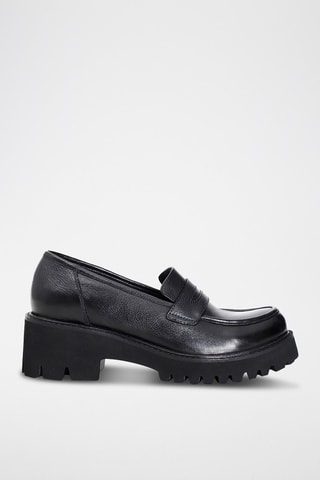 Kalfsleren Mocassins Zwart