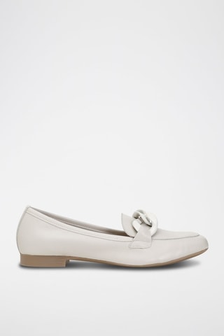 Mocassins en cuir - Blanc - Café Noir
