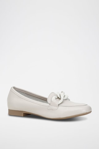 Mocassins en cuir - Blanc - Café Noir