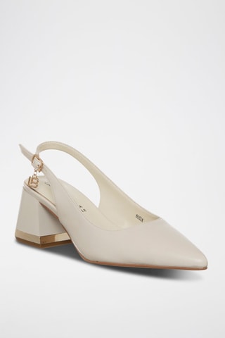 Pumps met Bandje - Ivoorkleurig 