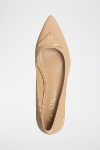 Leren Ballerina's Beige