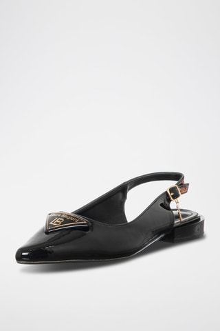 Lakleren Pumps met Bandje Zwart