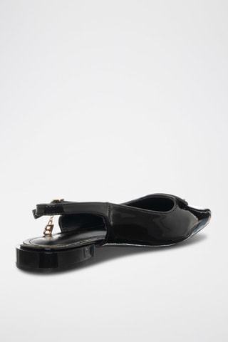 Lakleren Pumps met Bandje Zwart