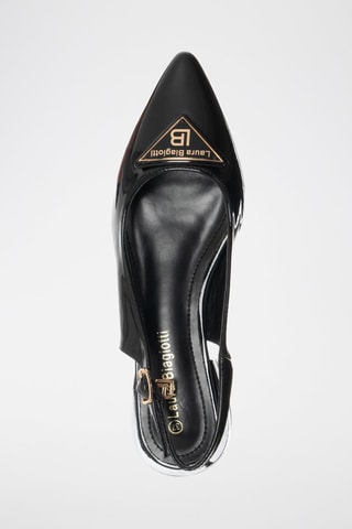Lakleren Pumps met Bandje Zwart