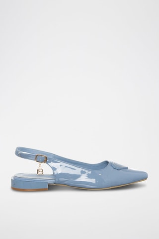 Lakleren Pumps met Bandje Hemelsblauw