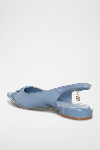 Lakleren Pumps met Bandje Hemelsblauw