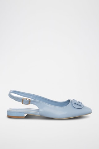 Leren Pumps met Bandje Hemelsblauw