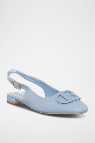 Leren Pumps met Bandje Hemelsblauw