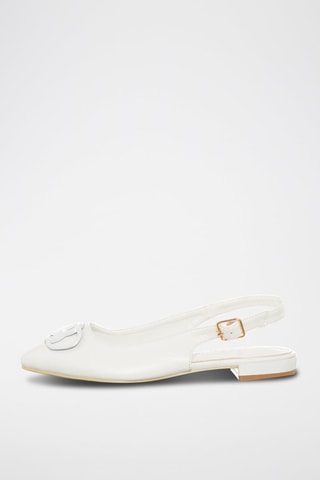 Leren Pumps met Bandje Wit