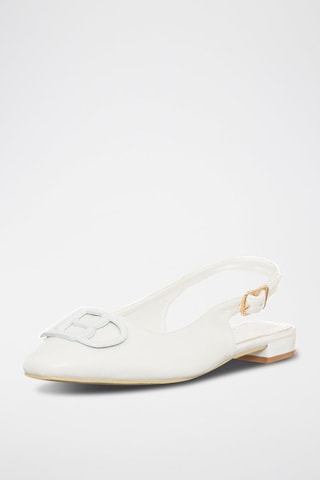 Leren Pumps met Bandje Wit