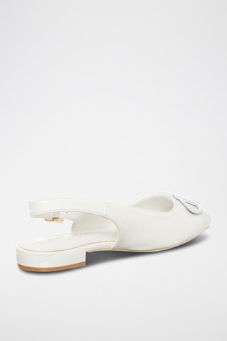 Leren Pumps met Bandje Wit