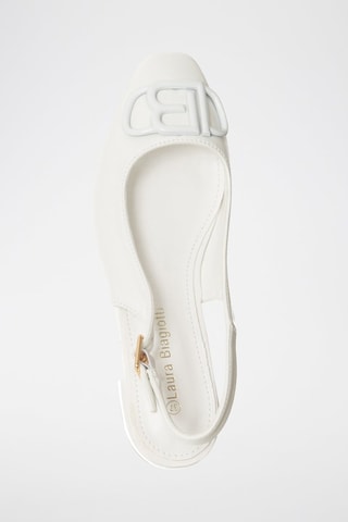 Leren Pumps met Bandje Wit