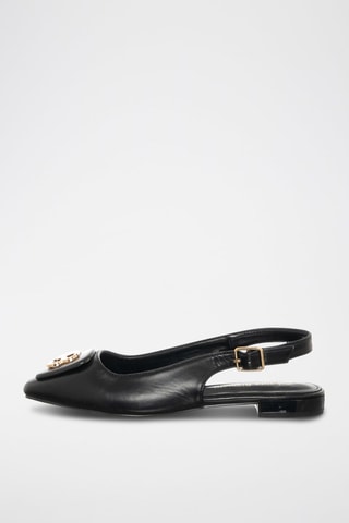 Leren Pumps met Bandje Zwart