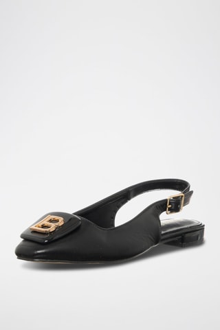 Leren Pumps met Bandje Zwart