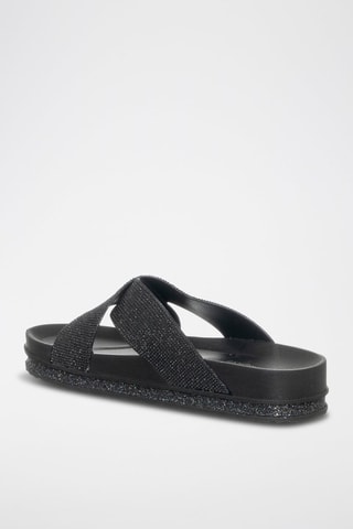 Mules com plataforma - Preto mesclado