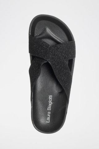 Mules com plataforma - Preto mesclado