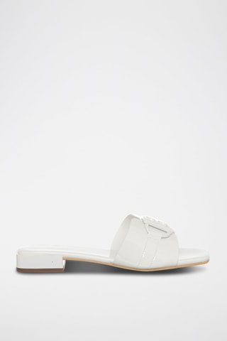 Mules em couro envernizado Branco