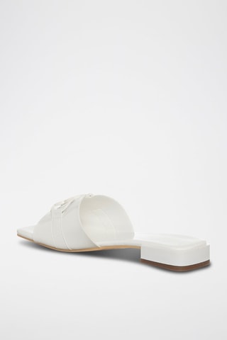 Mules em couro envernizado Branco