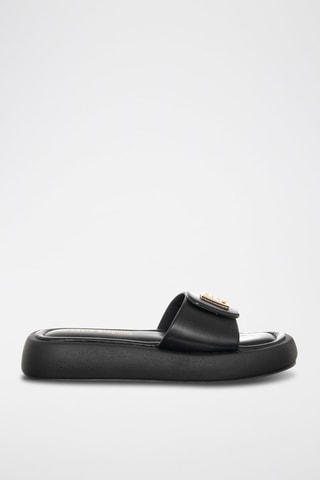 Mules com plataforma Preto