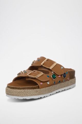 Mules com plataforma - Camel - Tua by Braccialini