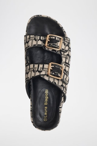 Mules - Bege e preto - Laura Biagiotti