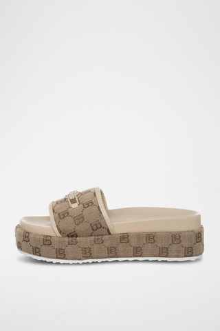 Mules com plataforma - Cru - Laura Biagiotti