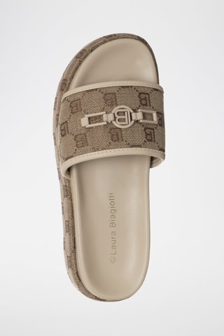 Mules com plataforma - Cru - Laura Biagiotti