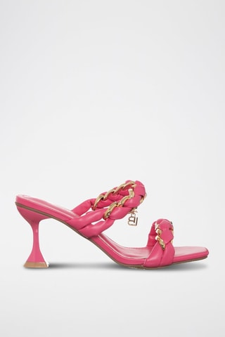 Muiltjes met hak- Fuchsia en Goudkleurig- Laura Biagiotti