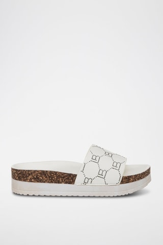 Mules com plataforma - Branco - Laura Biagiotti