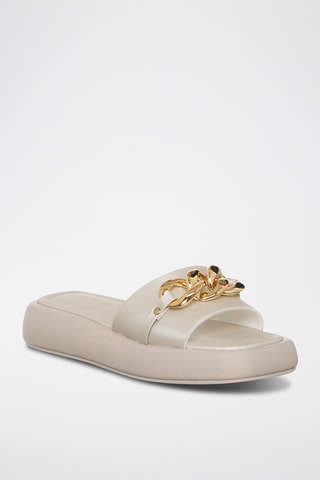 Mules com plataforma - Cru - Laura Biagiotti