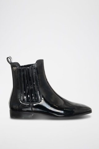 Gelakte Chelsea Boots - Zwart