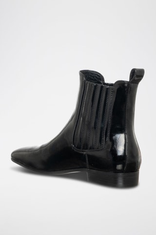 Gelakte Chelsea Boots - Zwart