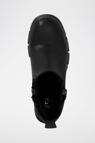 Botins Chelsea em couro 
Preto
