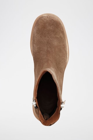 Bottines en cuir et nubuck - 
Beige - Café Noir