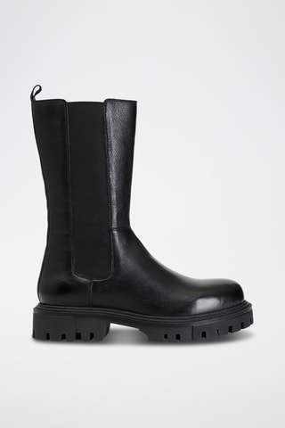 Leren Chelsea Boots 
Zwart