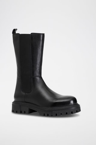Leren Chelsea Boots 
Zwart
