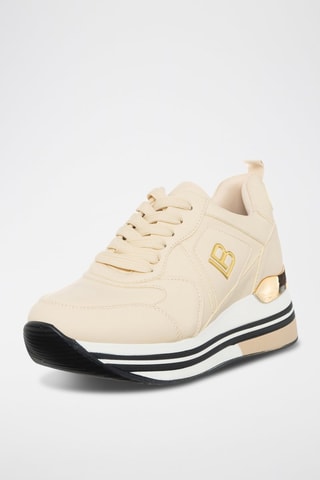 Platform Sneakers Beige en Goudkleurig