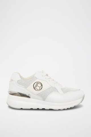 Platform Sneakers Wit en Zilverkleurig