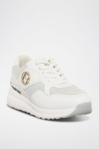 Platform Sneakers Wit en Zilverkleurig